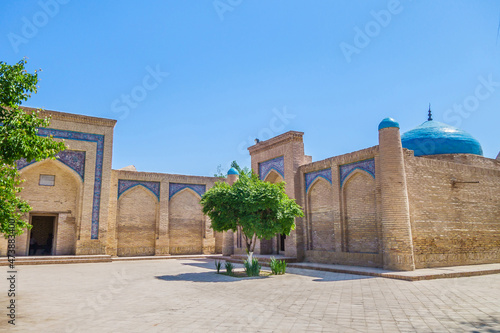 Mausoleum complex Said Muhammad Mahiriy, Khiva, Uzbekistan. Khans from Kungrat dynasty buried here, as well as vizier Islam Khoja, politician of XX century. Landmark of Dishan-Kala (outer city)