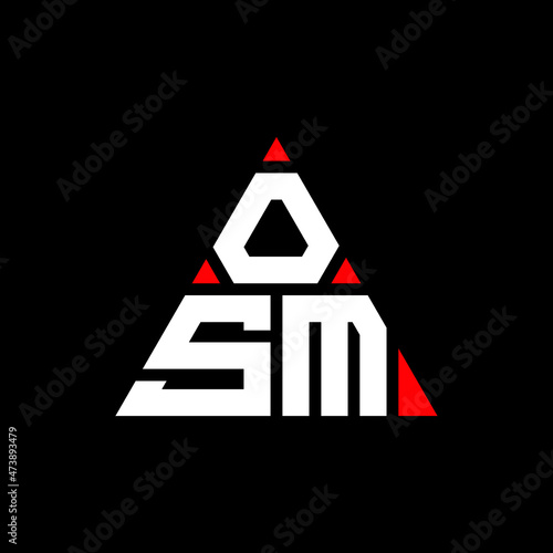 OSM triangle letter logo design with triangle shape. OSM triangle logo design monogram. OSM triangle vector logo template with red color. OSM triangular logo Simple, Elegant, and Luxurious Logo...