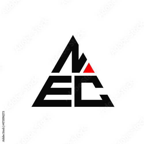 NEC triangle letter logo design with triangle shape. NEC triangle logo design monogram. NEC triangle vector logo template with red color. NEC triangular logo Simple, Elegant, and Luxurious Logo...