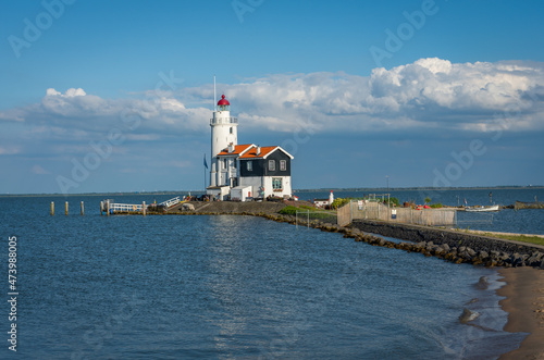 Old lighthouse on Marken, North Holland, The Netherlands