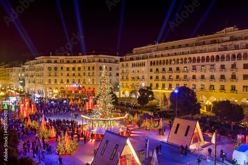 Aristotelous Square in Thessaloniki which was decorated for Christmas