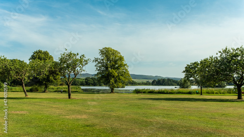 Lochside Park and Carlingwark Loch at Castle douglas on a summers day, Scotland