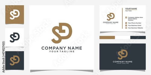 SD or DS initial letter logo design concept.