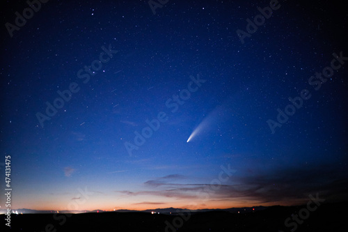 comet in the night sky