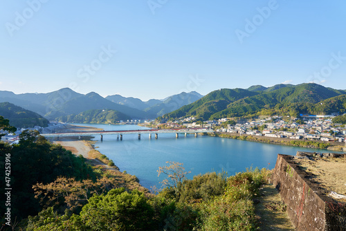 和歌山県 新宮城跡から見た熊野川