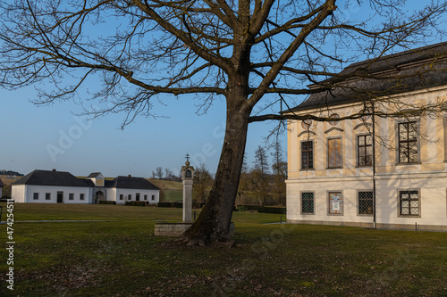 Baroque castle Hohenbrunn, St. Florian, Austria. The castle is the former hunting lodge of the St. Florian monastery