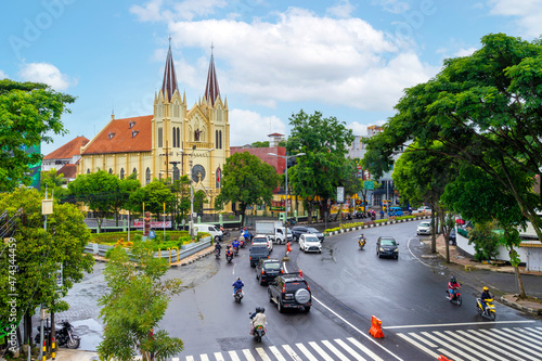 Gereja Katolik Paroki Hati Kudus Yesus build at 1905, the oldest Catholic church in Kajoetangan Road, Malang, Indonesia.