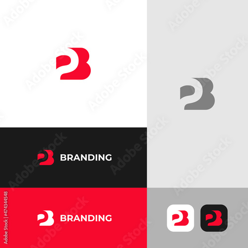 2B or 23 Monogram Editable Logo Template