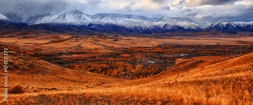 mountains snow altai landscape, background snow peak view