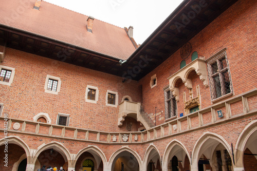 Courtyard at the famous Jagiellonian University in Krakow, Poland. Collegium Maius