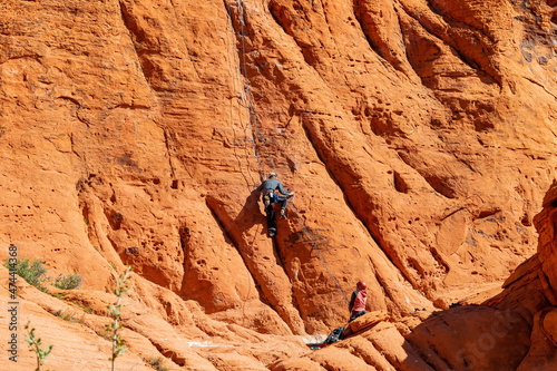 People doing rock climbing sports
