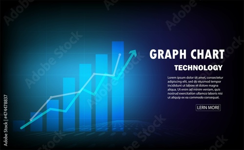 World business graph or stock market chart or forex trading graph in graphic concept suitable for financial investment or business economic trend candlestick blue abstract background.