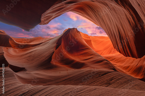 Panoramic Abstract background Canyon Antelope near Page, Arizona, America. Travel concept. 
