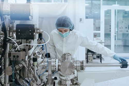 Young woman scientist on science experiment in laboratory