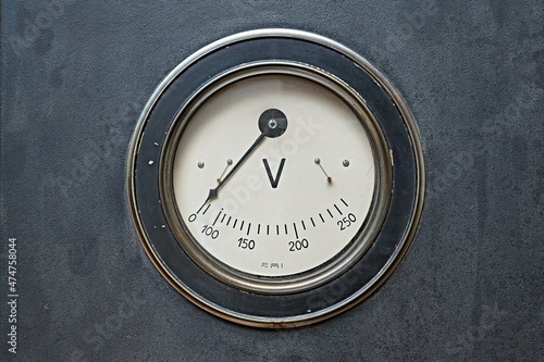 Old rusty voltage meter