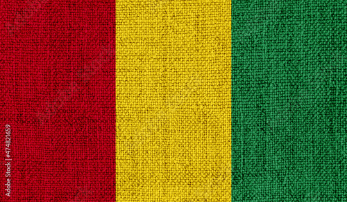 Guinea flag on knitted fabric