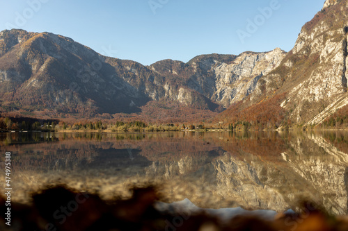 Bohinj beautiful Alpine lake view autumn in mountains
