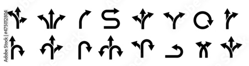 way direction arrow sign. three arrow, way sign, road direction icon vector. three-way direction arrow sign. Way vector icon illustration. decision icon