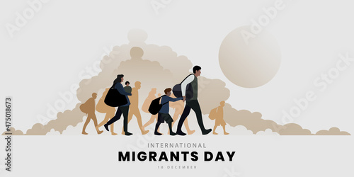 International Migrants Day, migration concept illustration, vector illustration