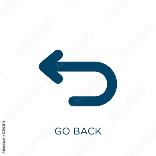 go back vector icon. back filled flat symbol for mobile concept and web design. Black navigation glyph icon. Isolated sign, logo illustration. Vector graphics.