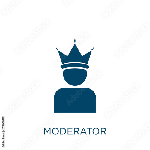 moderator vector icon. moderate filled flat symbol for mobile concept and web design. Black indicator glyph icon. Isolated sign, logo illustration. Vector graphics.