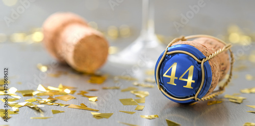 Champagne cap with the Number 44