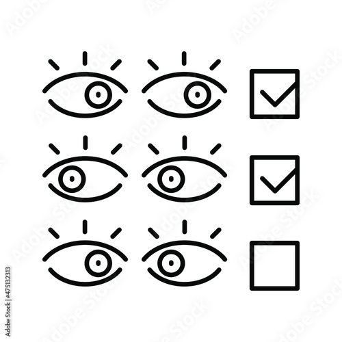 Optometry (check reaction, synchronicity). Line icon concept