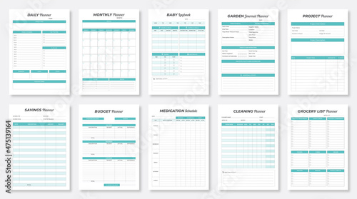 Minimalist planner pages templates. Life and business planner 2022. Printable Business Planner Set. Daily, Monthly, Baby, Garden, Project, Savings, Budget, Medication, Cleaning, Grocery Planner.