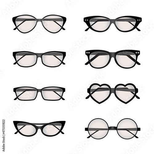 A set of glasses isolated