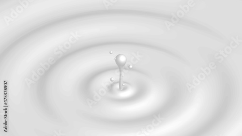 Drops of milk splash and make ripples -vector 3d illustration
