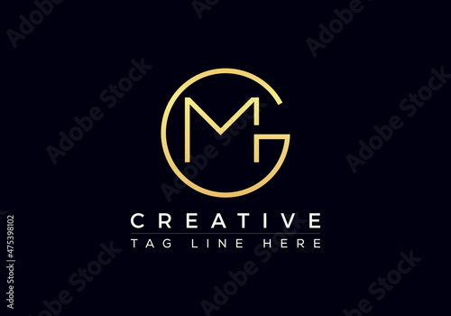 MG Letter Logo Design. Initial letters MG logo icon. Abstract letter MG M G minimal logo design template. M G letter design vector with black colors. mg logo.