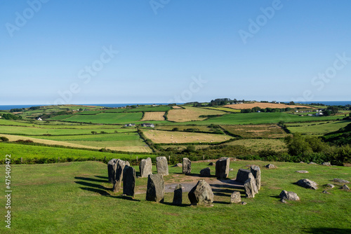 Europe, Ireland, County Cork. Landscape with Drombeg Stone Circle.