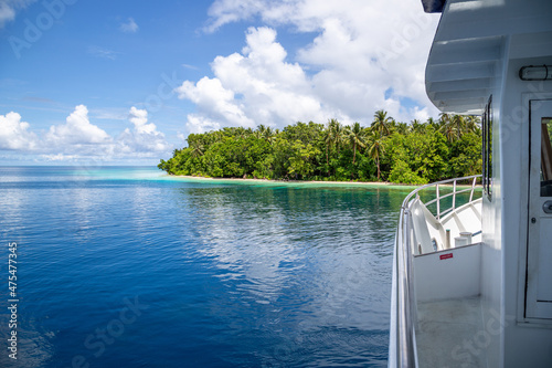 Deserted tropical island in the Russell Islands of the Solomon Islands.