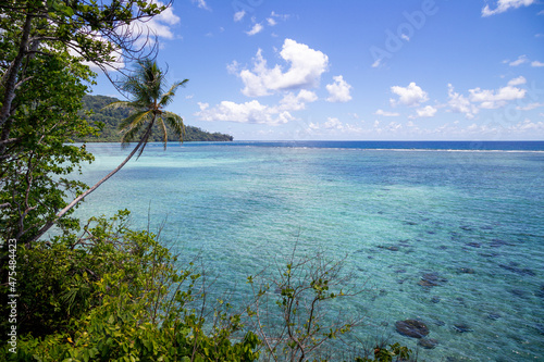 View over the protected lagoon of Tetepare Island, a nature reserve in the Solomon Islands.