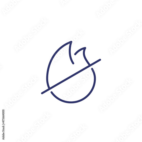 Flame retardant line icon on white