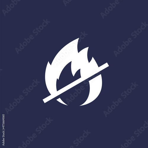 Flame retardant icon, vector sign