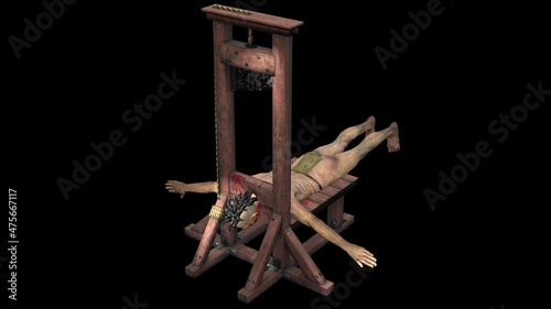 3d illustration - The guillotine is a device of French Revolution