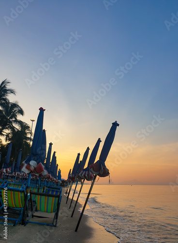 Bangsaen Beach, a popular tourist destination in Chonburi, Thailand