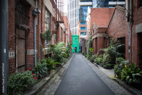 Laneway street road city brick houses gardens Melbourne vintage lane explore travel