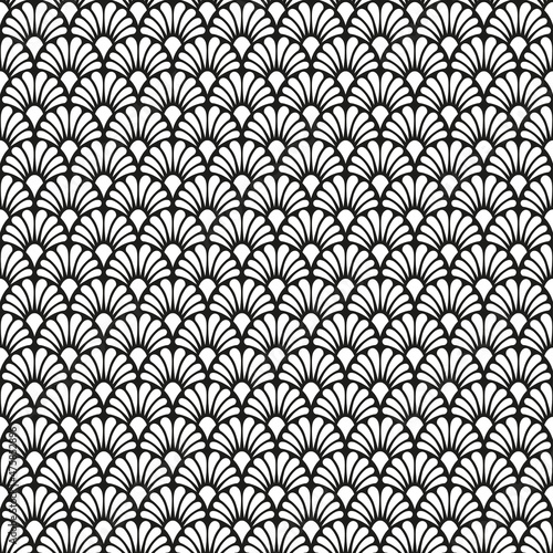 Seamless Art Deco scallop pattern background