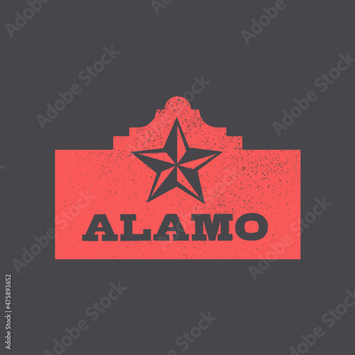 The Alamo Building. Texas, USA. Vector Illustration.
