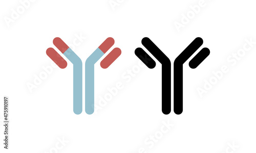 antibody, immune system, molecule cell. vector isolated illustration Simple icon