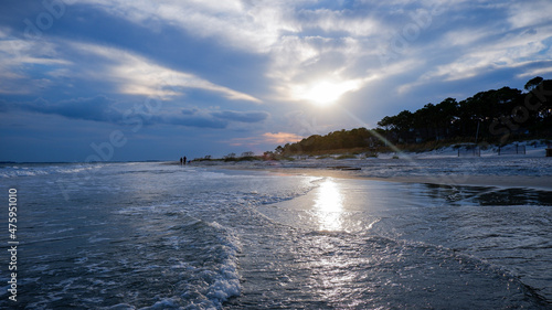 Sunset on the beach at Hilton Head, South Carolina