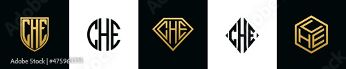 Initial letters CHE logo designs Bundle