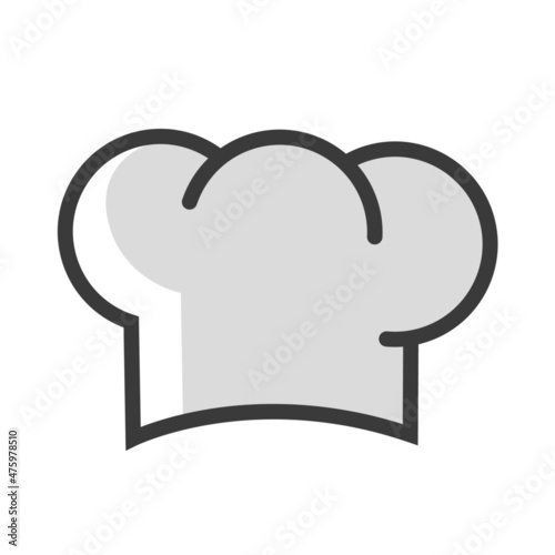 toque chef hat vector illustration Flat design style Logo Icon baker's cap Clipart 