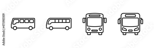 Bus icons set. bus sign and symbol