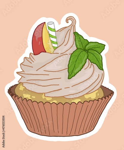 peach cupcake