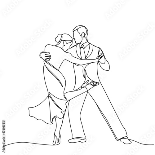 Vector illustration. International Tango Day. dance. Tango. Holiday. Drawing with one line.