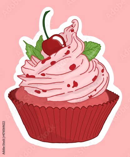 cupcake cherry sweet pink cute