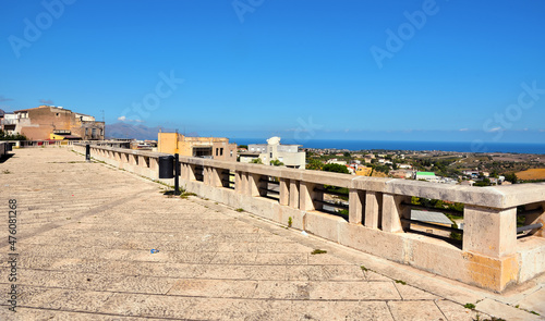 promenade and view of Alcamo Sicily Italy